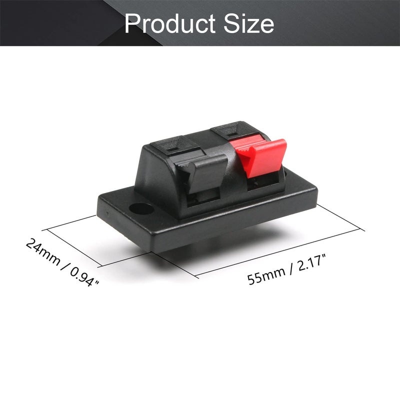 Fielect 5Pcs Spring Speaker Terminal Clip 2 Way Speaker Spring Connection Clip Jointing Clamp Jack Socket Push Release Connector Speaker Terminal Strip Block - Image 2